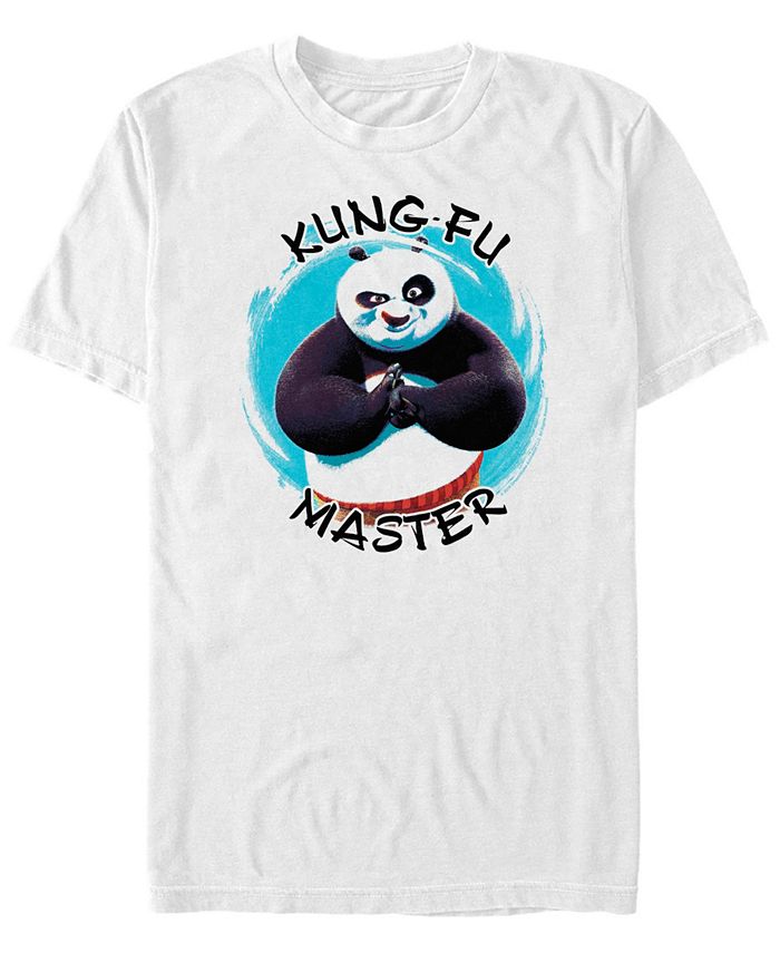 Мужская футболка Kung Fu Panda Po Kung Fu Master с коротким рукавом и портретом Fifth Sun, белый