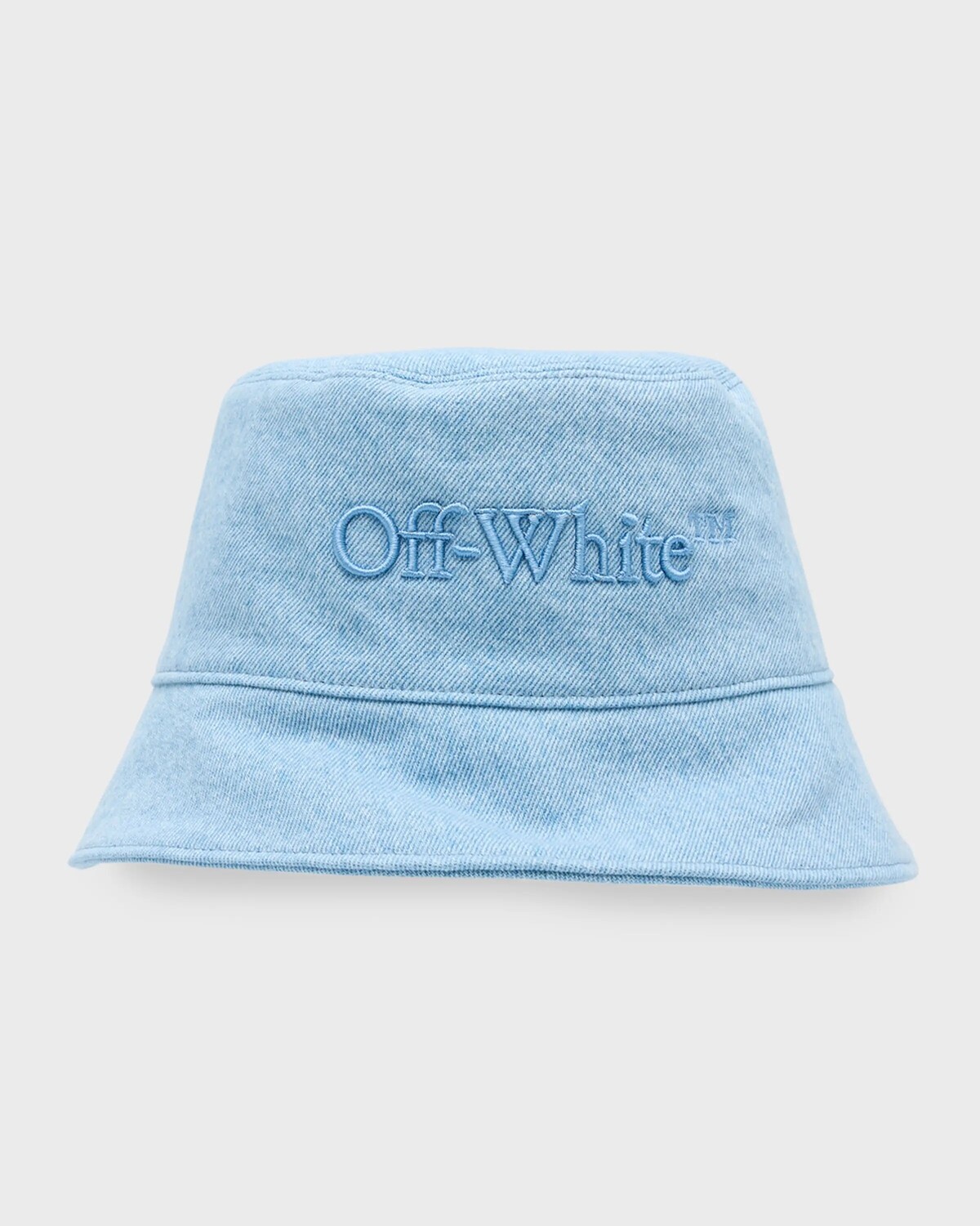 

Джинсовая панама с логотипом Bookish Off-White, цвет Light Blue