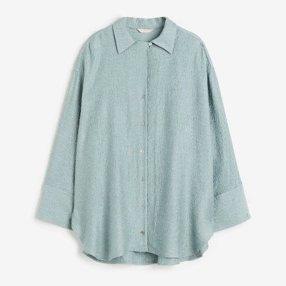 

Рубашка H&M Jacquard-weave, серо-синий