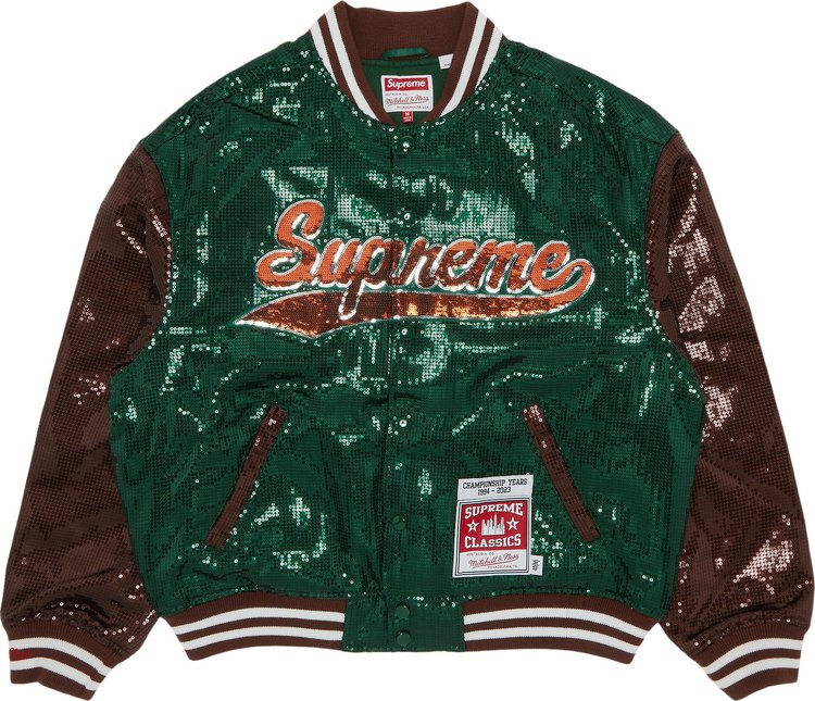 sequin letterman jacket