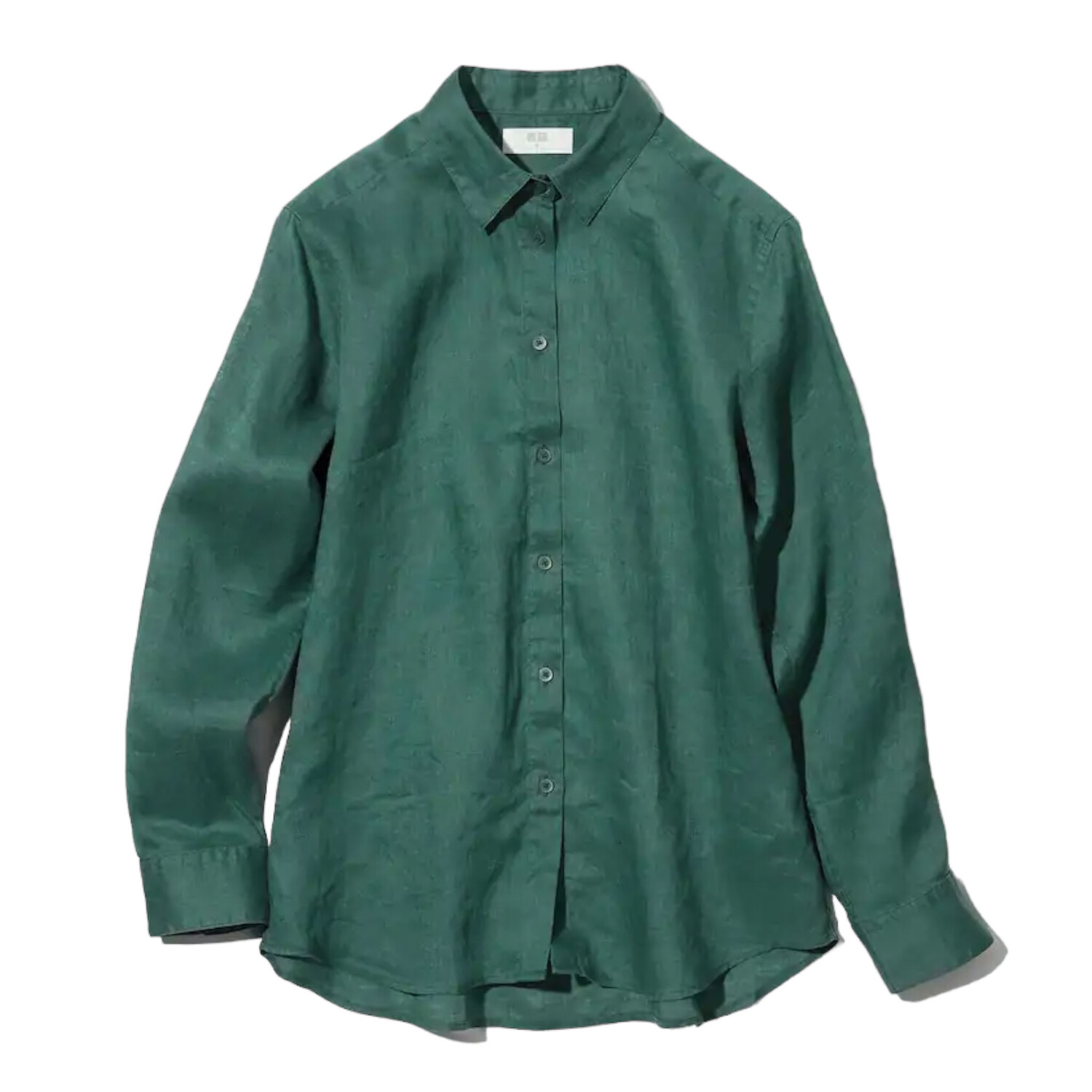 

Рубашка Uniqlo 100% Premium Linen Long Sleeved, зеленый