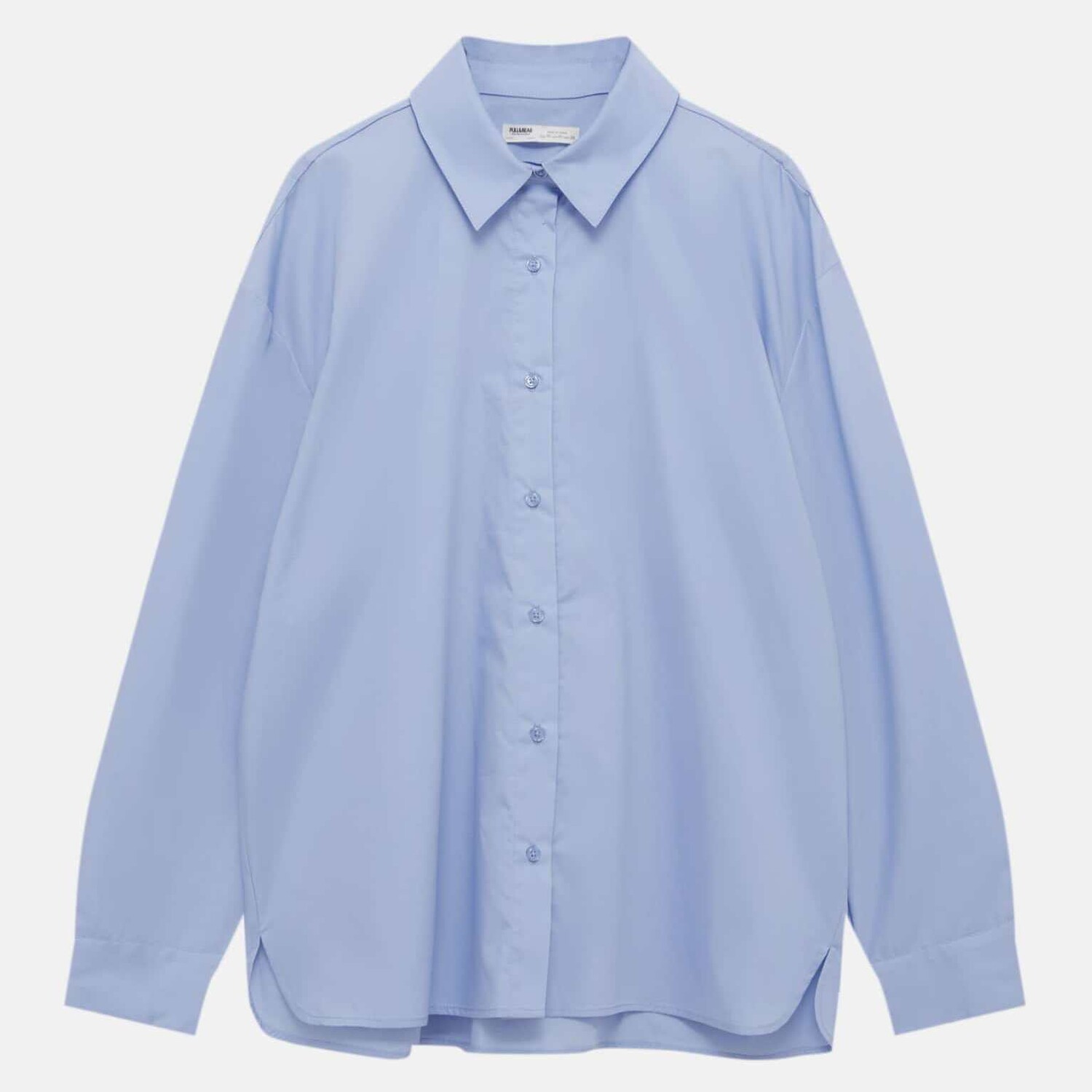 

Рубашка Pull&Bear Basic Poplin, светло-голубой