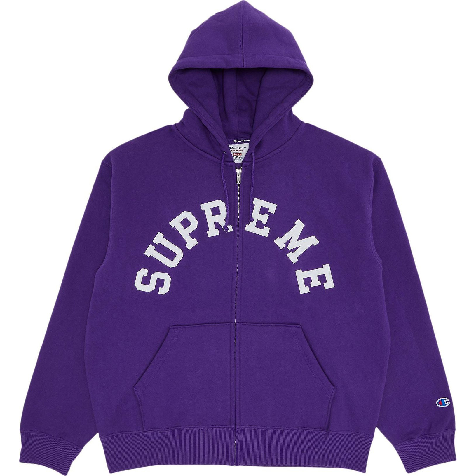 цена Толстовка Supreme x Champion Zip Up Hooded, фиолетовый
