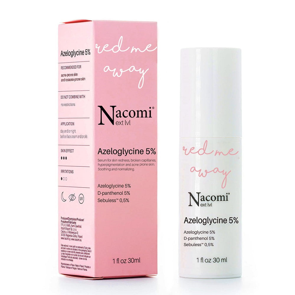 Nacomi Next Level Azeloglicine 5% успокаивающая сыворотка для лица от купероза и розацеа 30мл