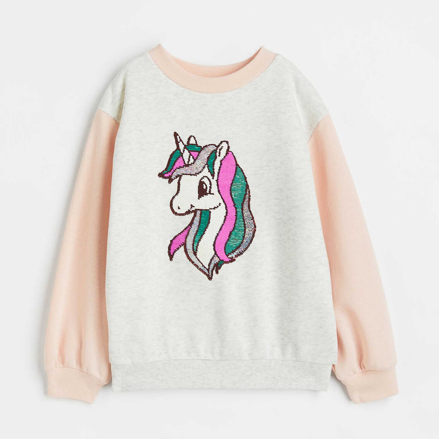 

Толстовка H&M Unicorn, светло-серый меланж/оранжевый