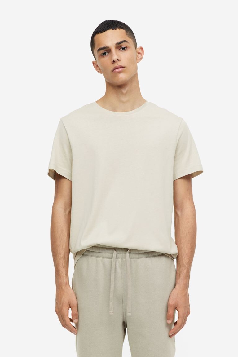 

Футболка классического кроя H&M, светло-бежевый