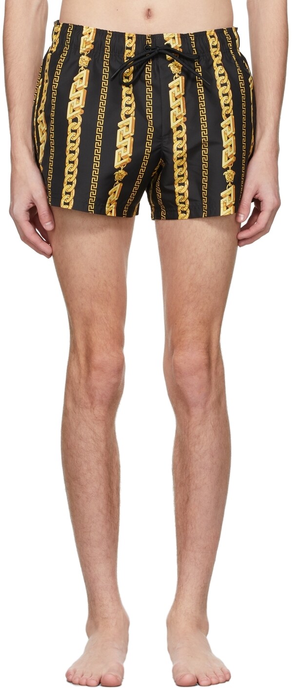 

Черные плавательные шорты с цепочкой Versace Underwear