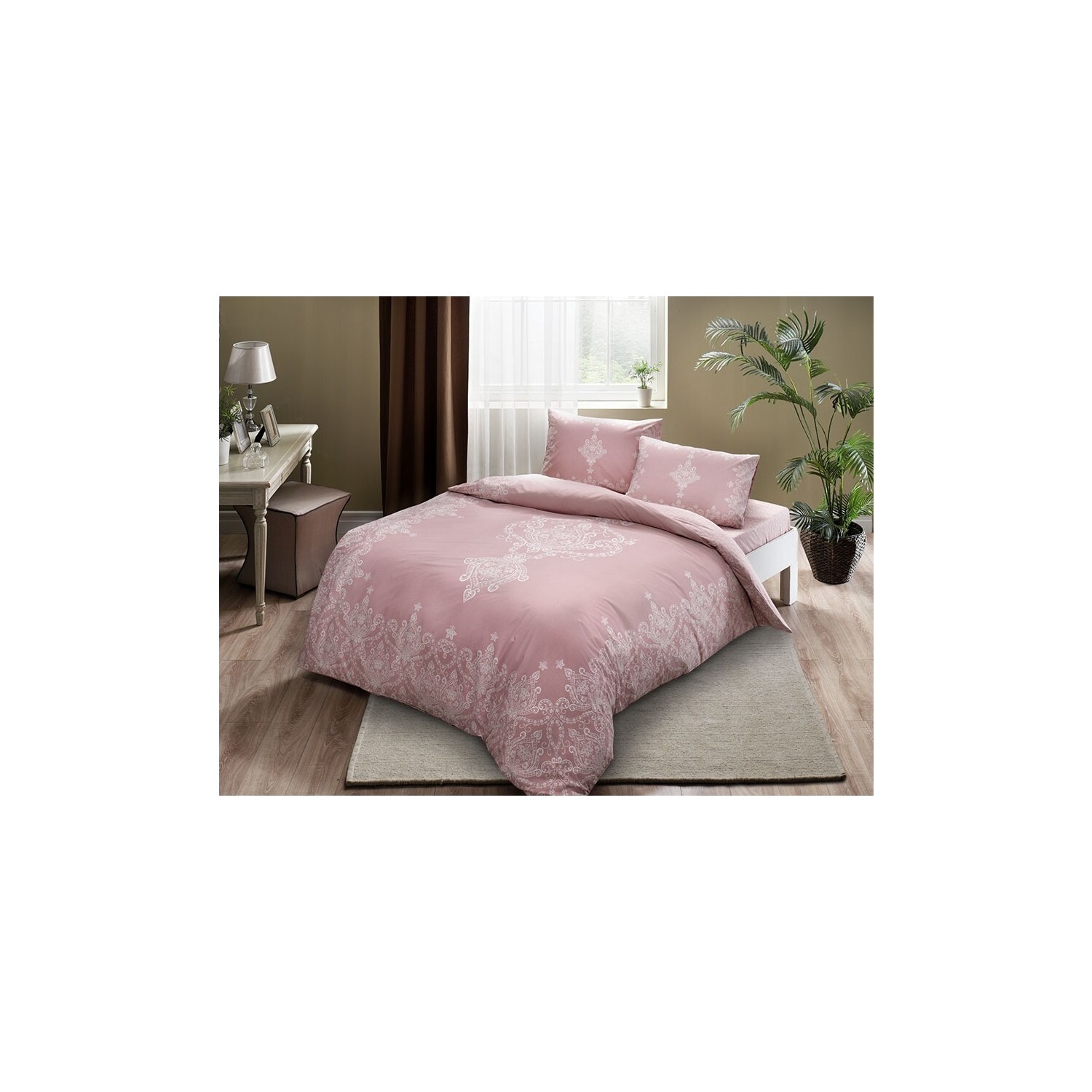 

Комплект постельного белья Tac Ranforce Harper Rose Red