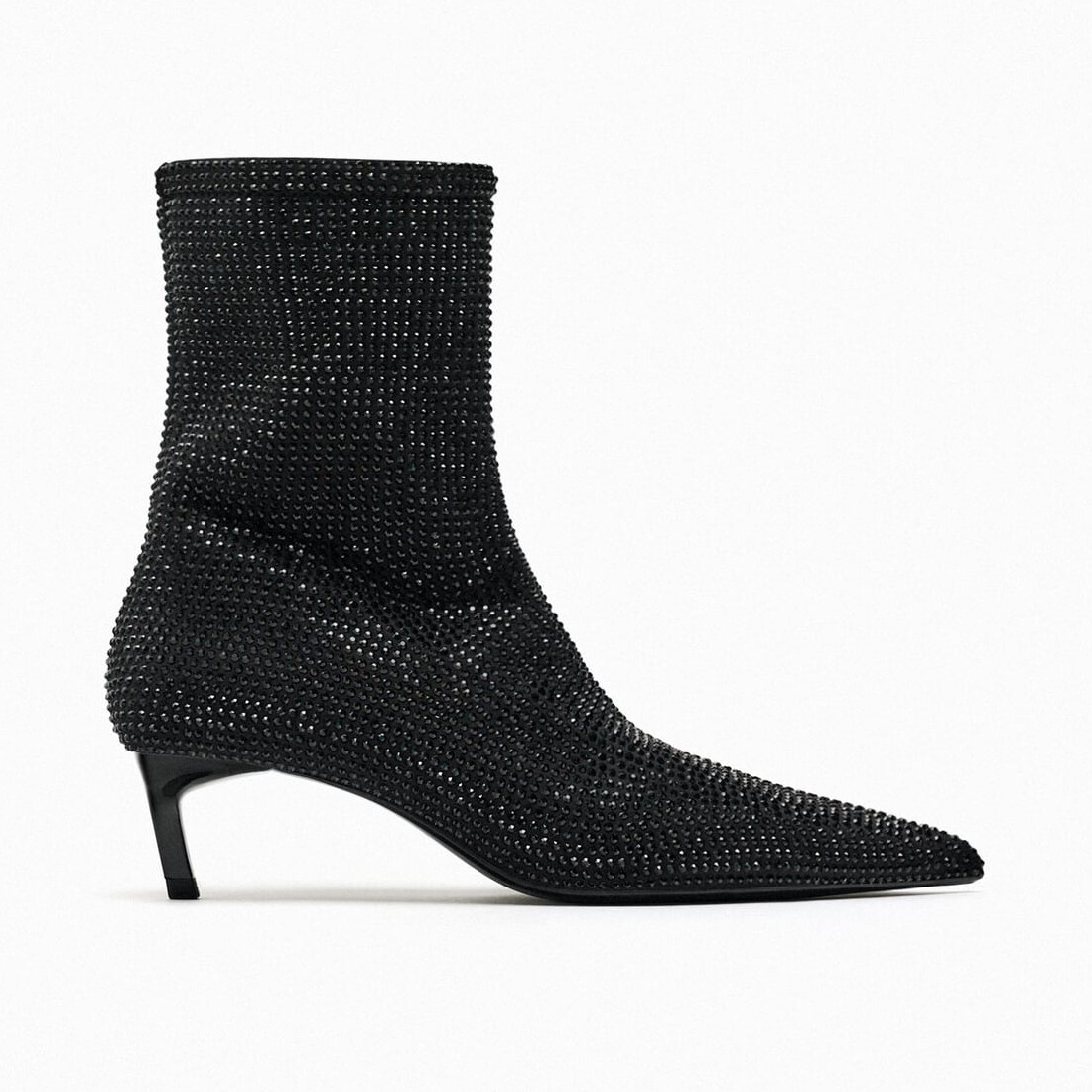 

Ботильоны на высоком каблуке со стразами Zara, черный