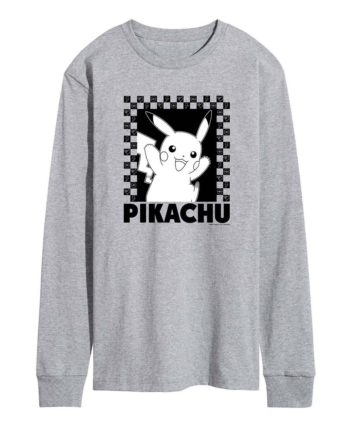 

Мужская футболка с длинным рукавом pokemon pikachu AIRWAVES, серый