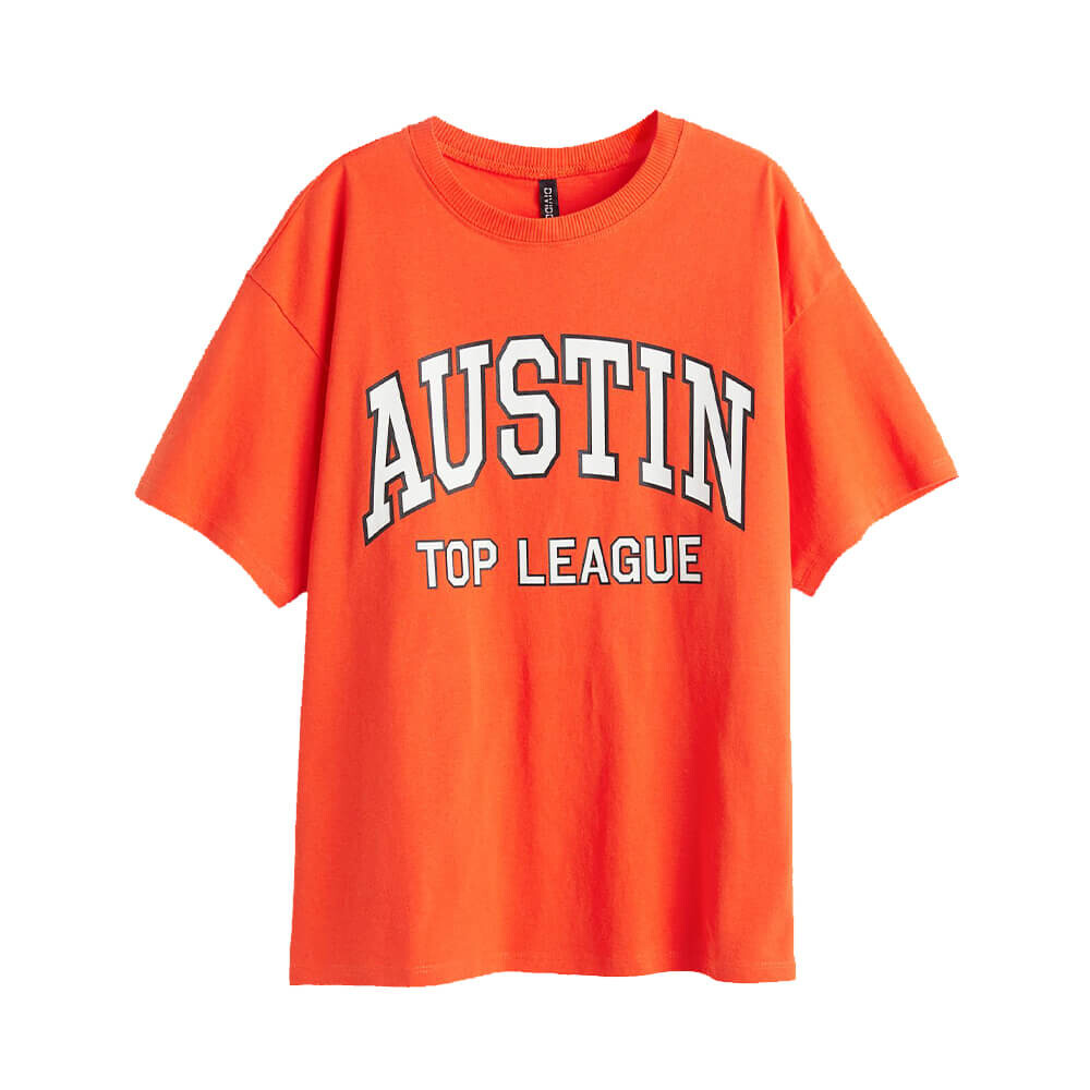 

Футболка H&M Printed Austin, оранжевый
