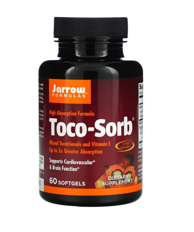 Смесь токотриенолов и витамина Е, Toco-Sorb, 60 таблеток, Jarrow Formula смесь токотриенолов и витамина е toco sorb 60 таблеток jarrow formula