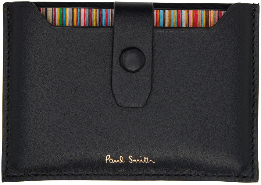 

Черная визитница с фирменной полосой Paul Smith