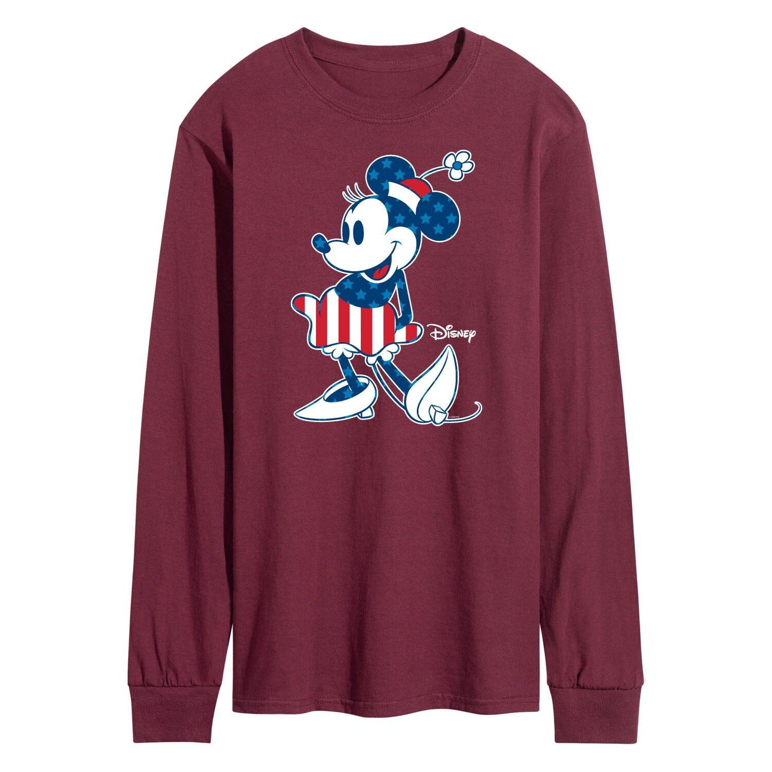 

Мужская футболка с длинным рукавом и рисунком Disney's Minnie Mouse Licensed Character