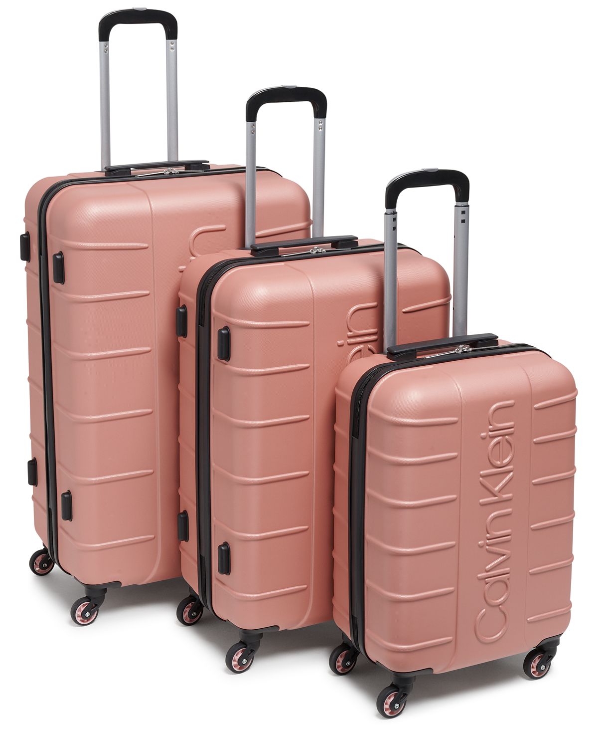 Набор боковых чемоданов bowery hard side, 3 предмета Calvin Klein, розовое золото