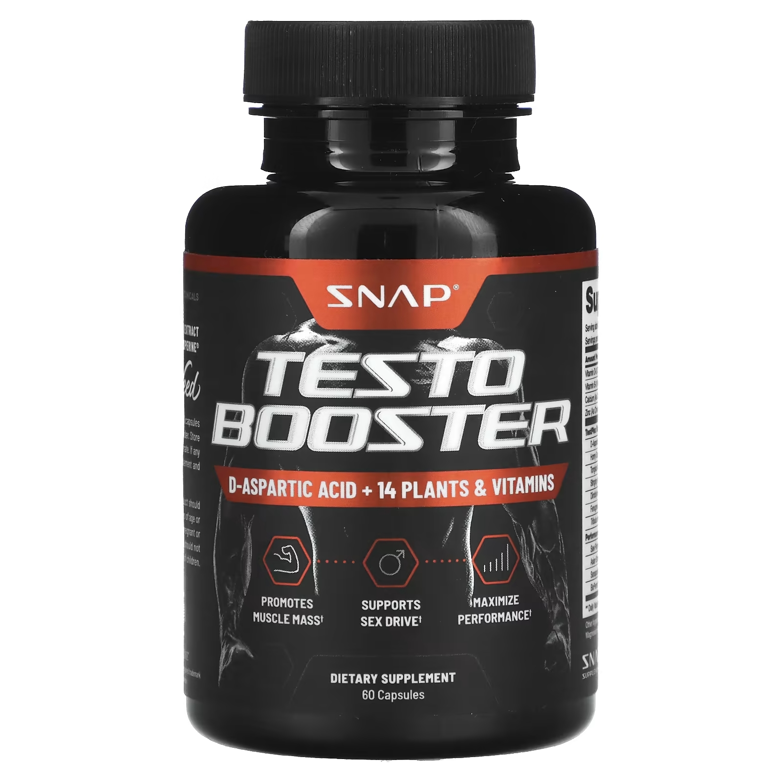 цена Snap Supplements Testo Booster, 60 капсул