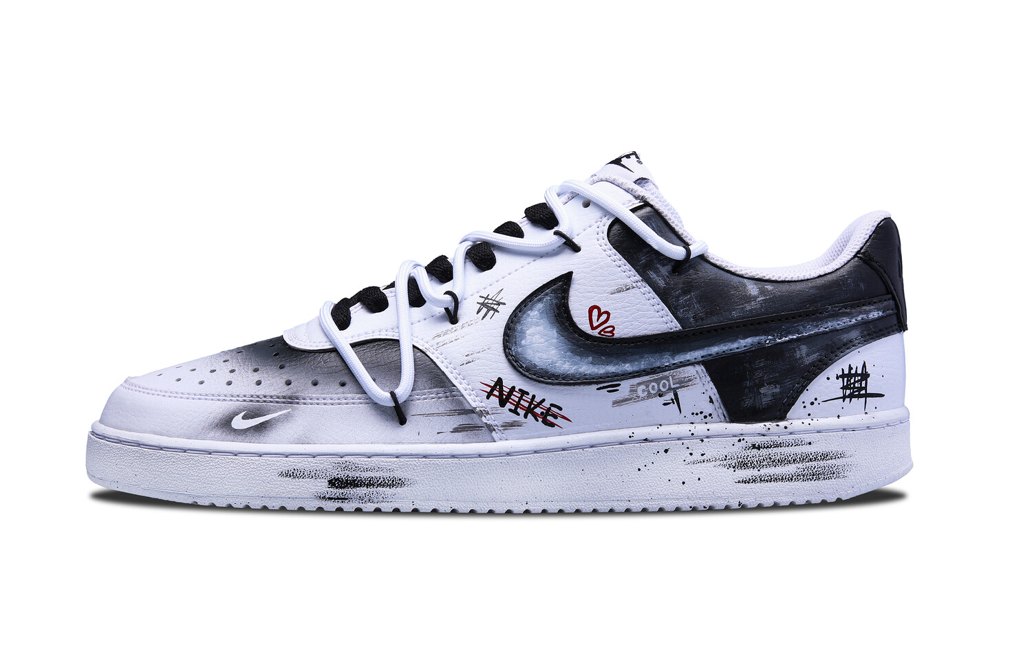 

Кроссовки Nike Court Vision 1 Skateboarding Shoes Women's Low-top White, серый