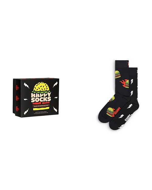 цена Подарочный набор носков Blast Off Burger Crew, 2 шт. Happy Socks, цвет Black