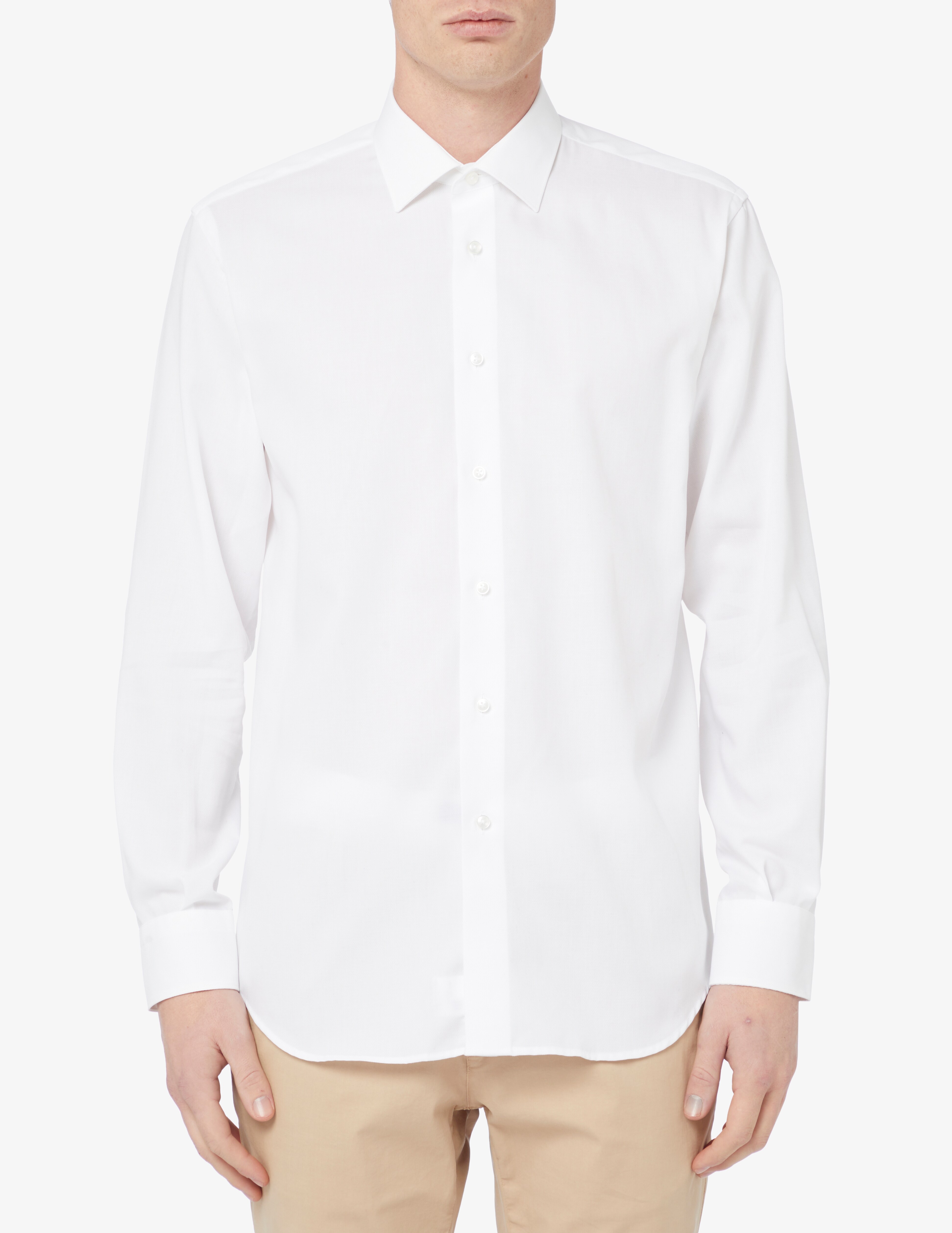 Рубашка обычная, без утюга Sartoria Italiana, белый цена и фото