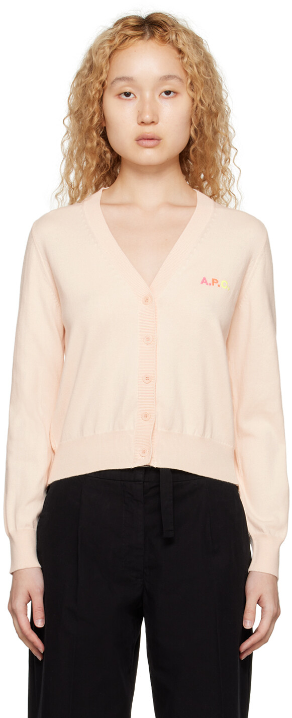 

Розовый кардиган с вышивкой A.P.C.