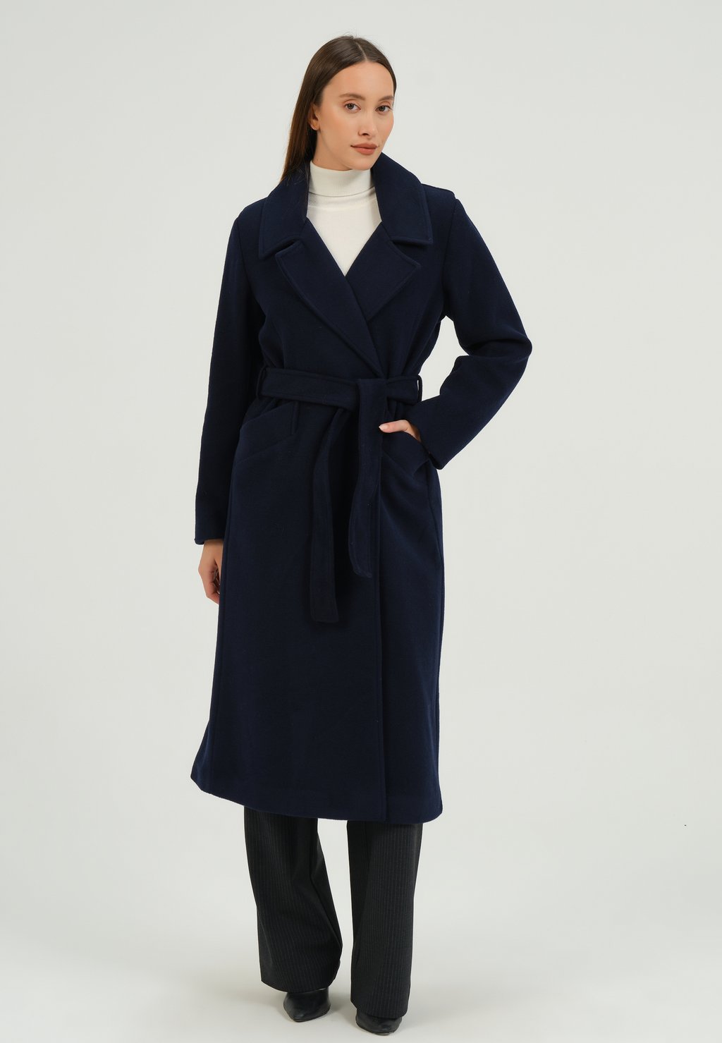 Классическое пальто Basics and More, темно-синий