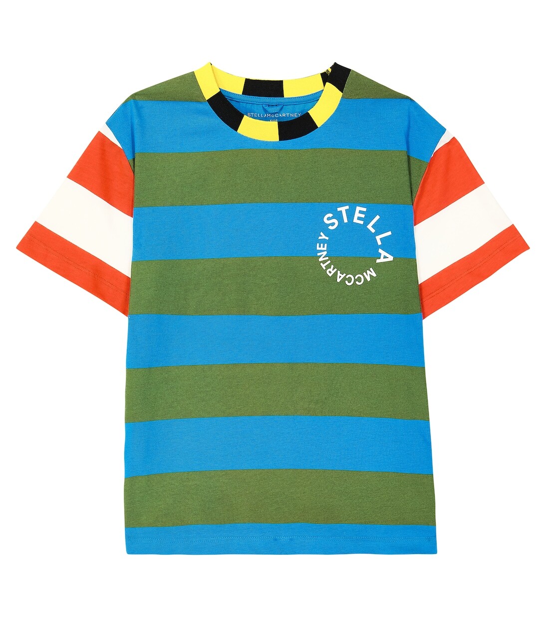 

Полосатая футболка из смесового хлопка Stella Mccartney Kids, мультиколор
