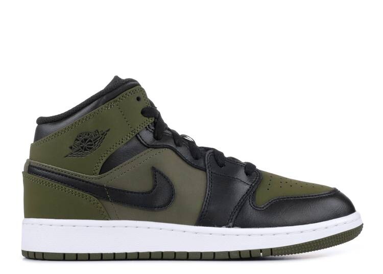 

Кроссовки AIR JORDAN 1 RETRO MID GS 'OLIVE CANVAS', оливковый