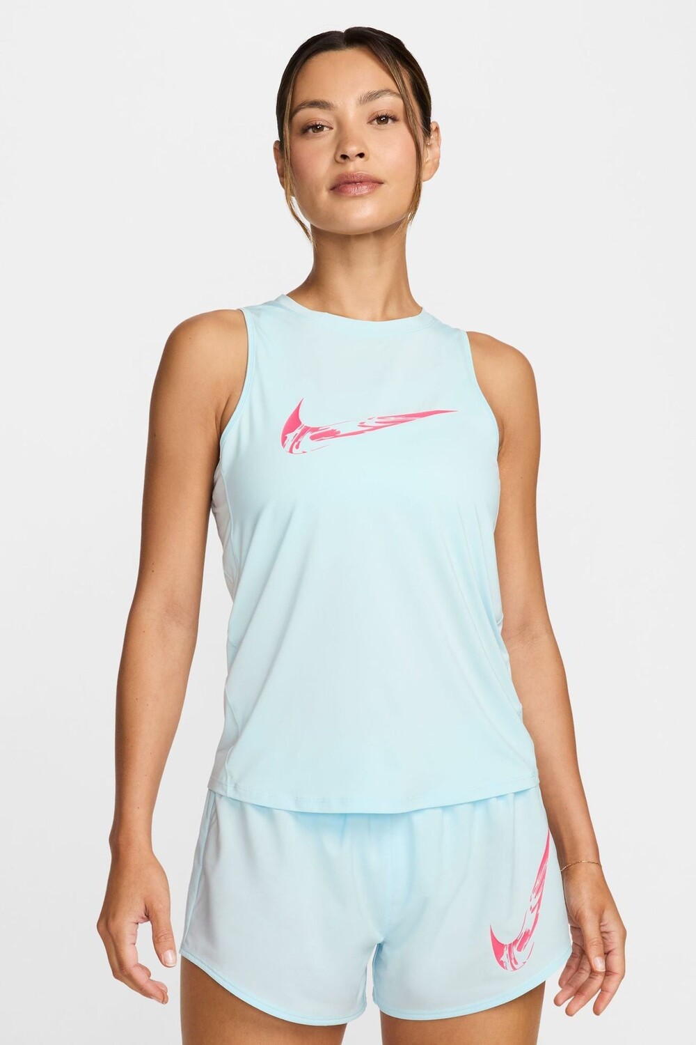 

Майка для бега с принтом dri fit и одним логотипом Nike, голубой
