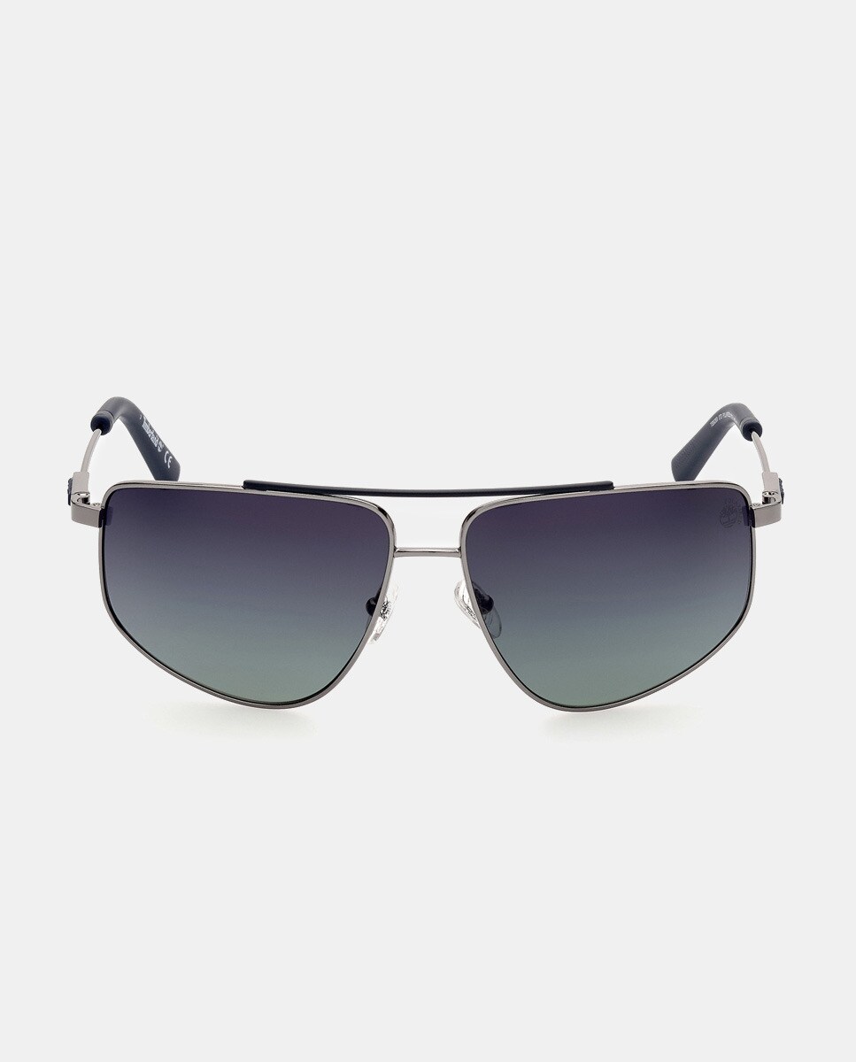 Округлые солнцезащитные очки из серебристого металла с поляризованными линзами Timberland, серебро