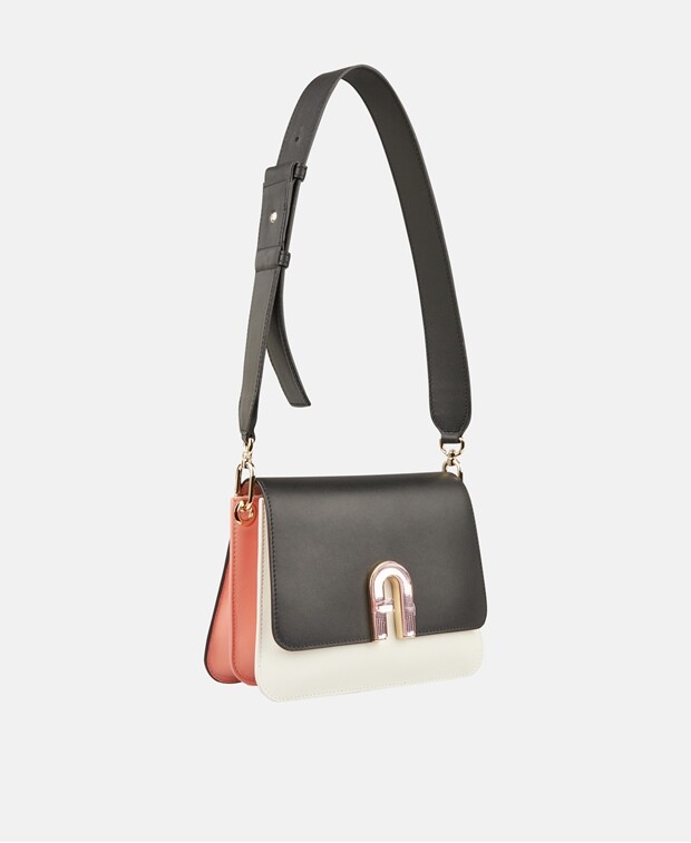 

Кожаная сумка через плечо Furla, черный
