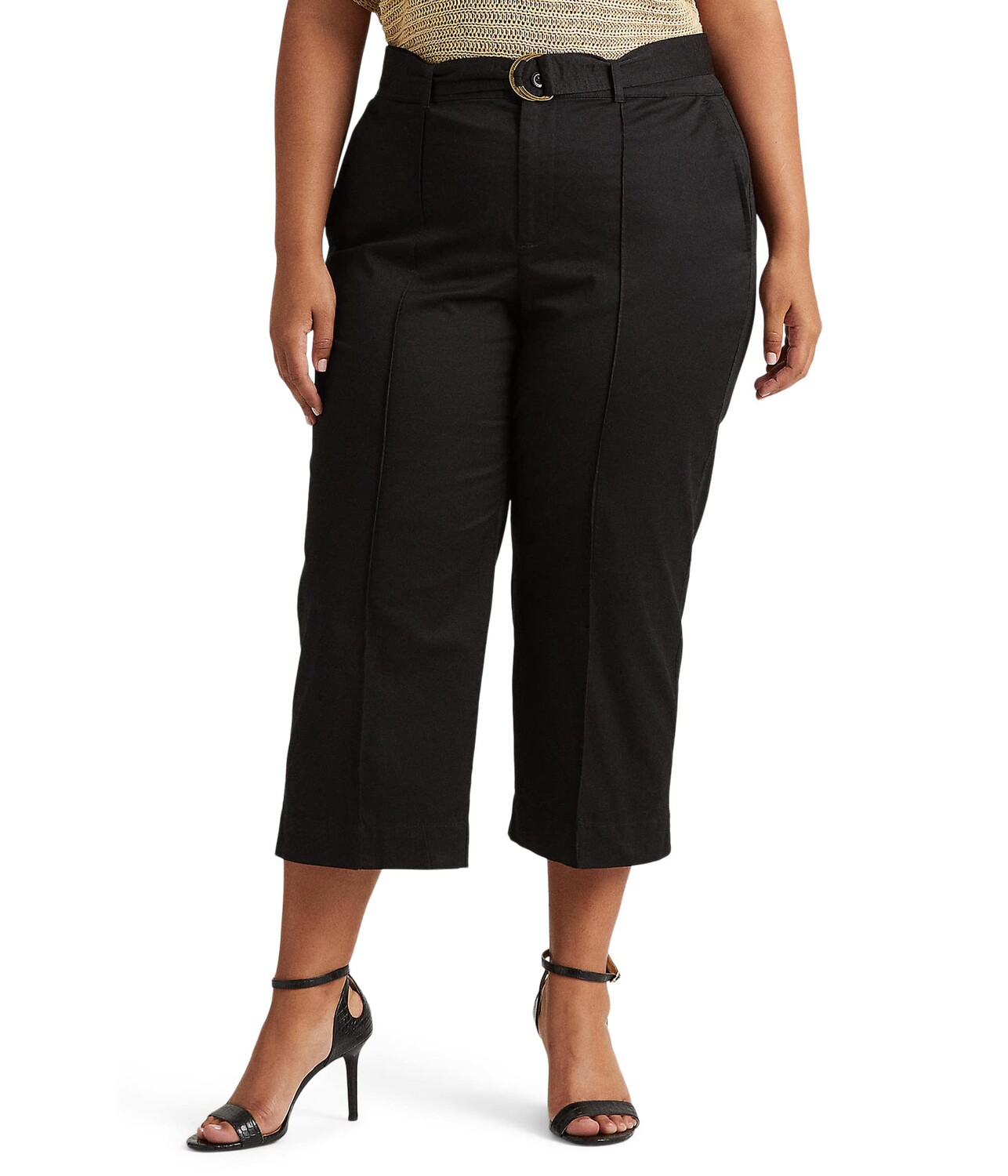 

Брюки LAUREN Ralph Lauren, Plus Size Micro-Sanded Twill Belted Wide Leg Pants