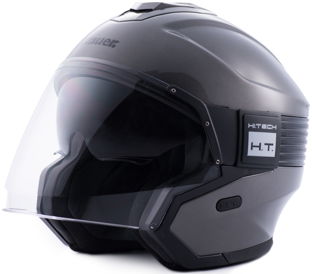Реактивный шлем Blauer Hacker со съемной подкладкой, серый/черный шлем momo minimomo реактивный черный желтый серый