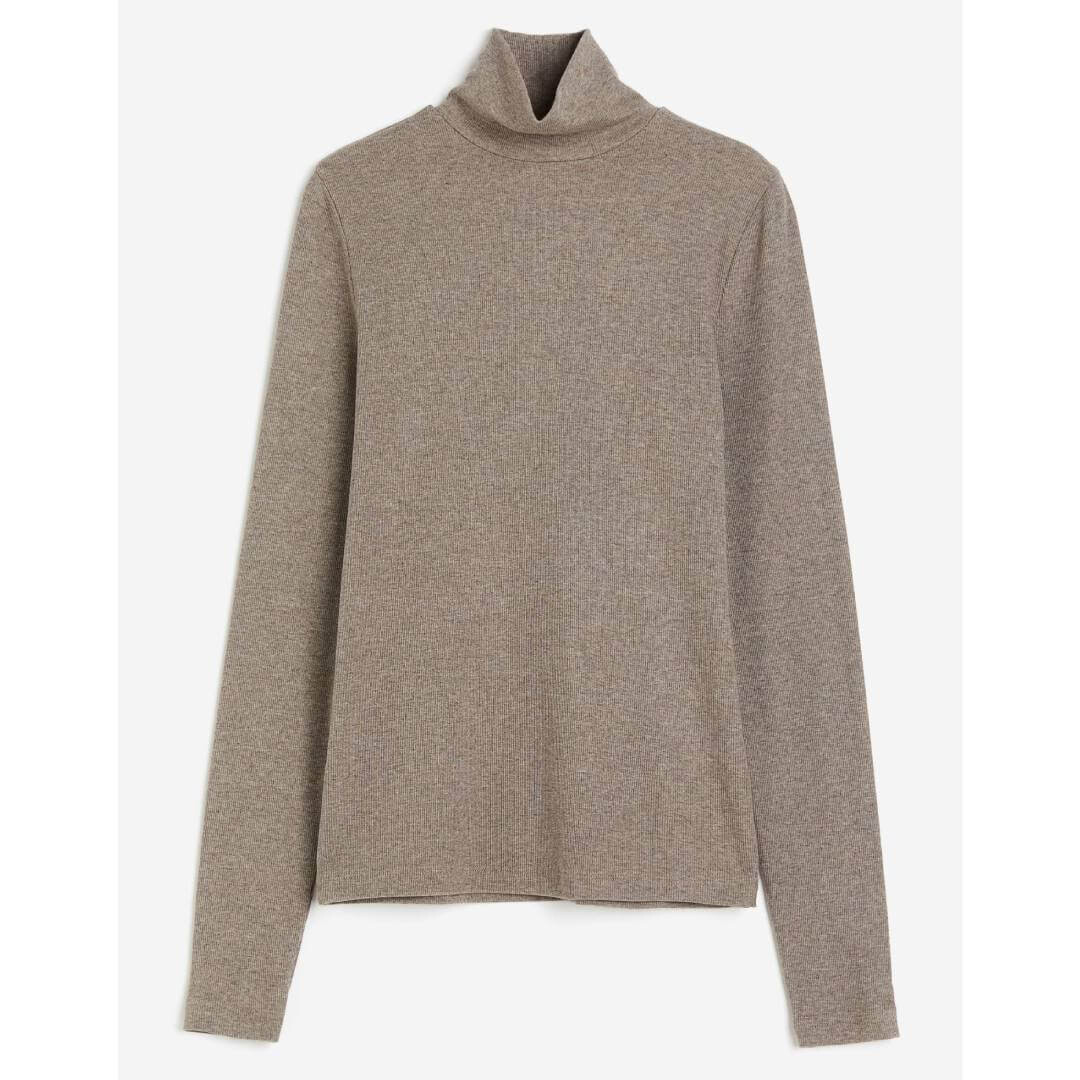 

Водолазка H&M Modal-blend, серо-бежевый меланжевый