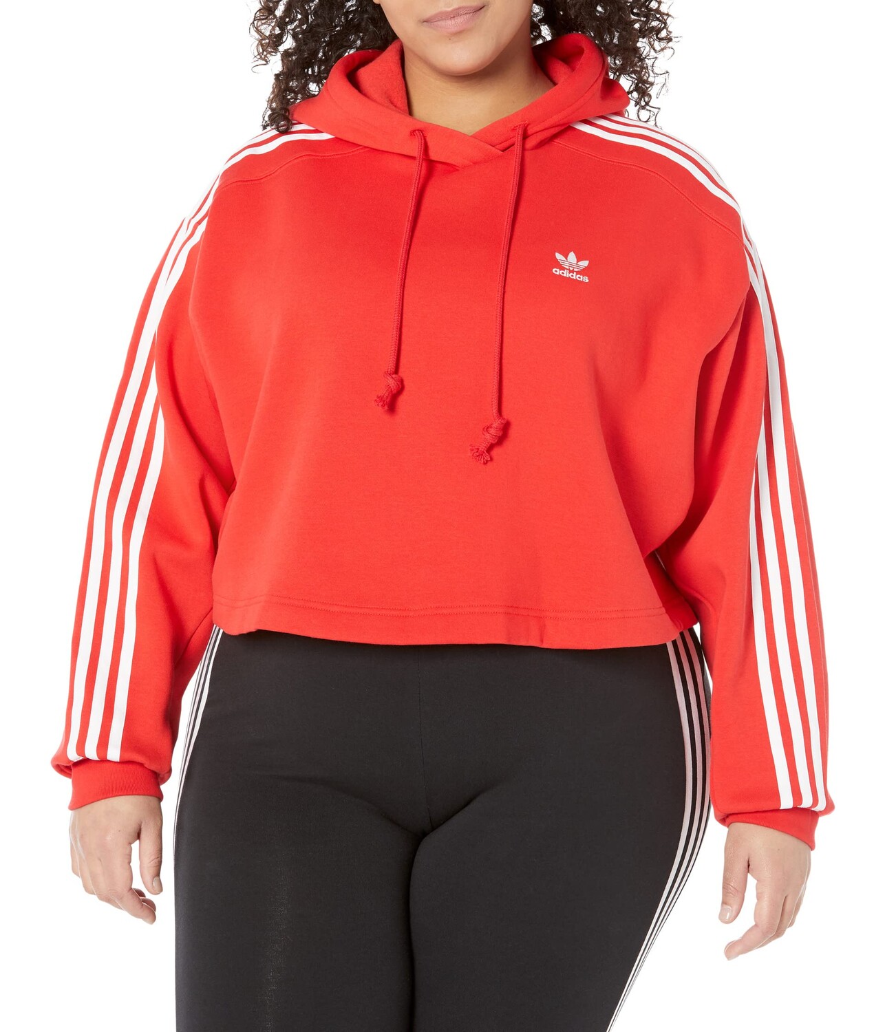 

Худи adidas Originals, Plus Size 3-Stripes Short Hoodie
