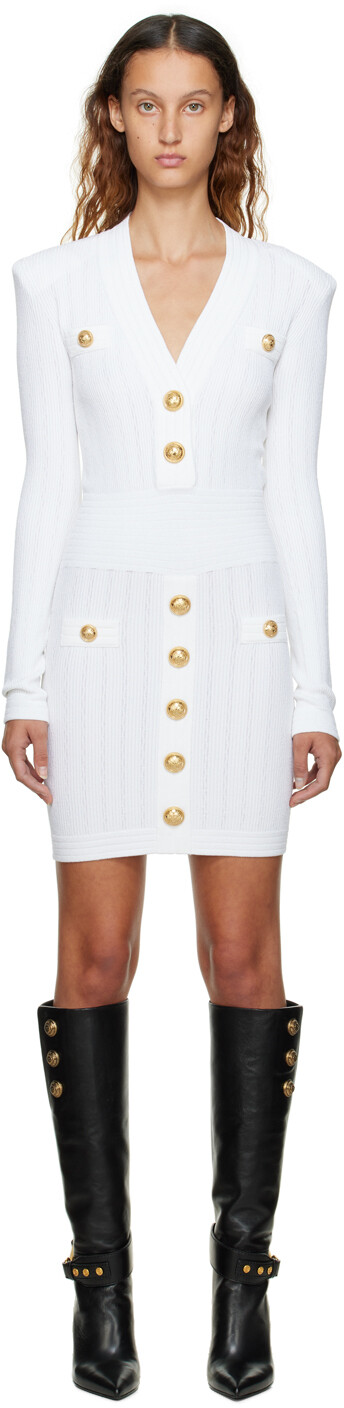 

Белое мини-платье Eco-Design Balmain