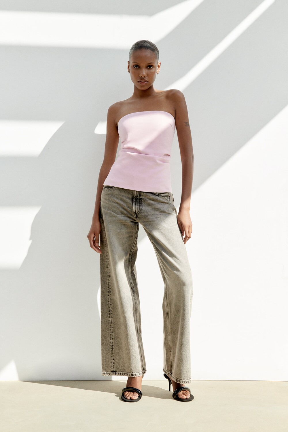 

Топ без бремеел Zara, розовый