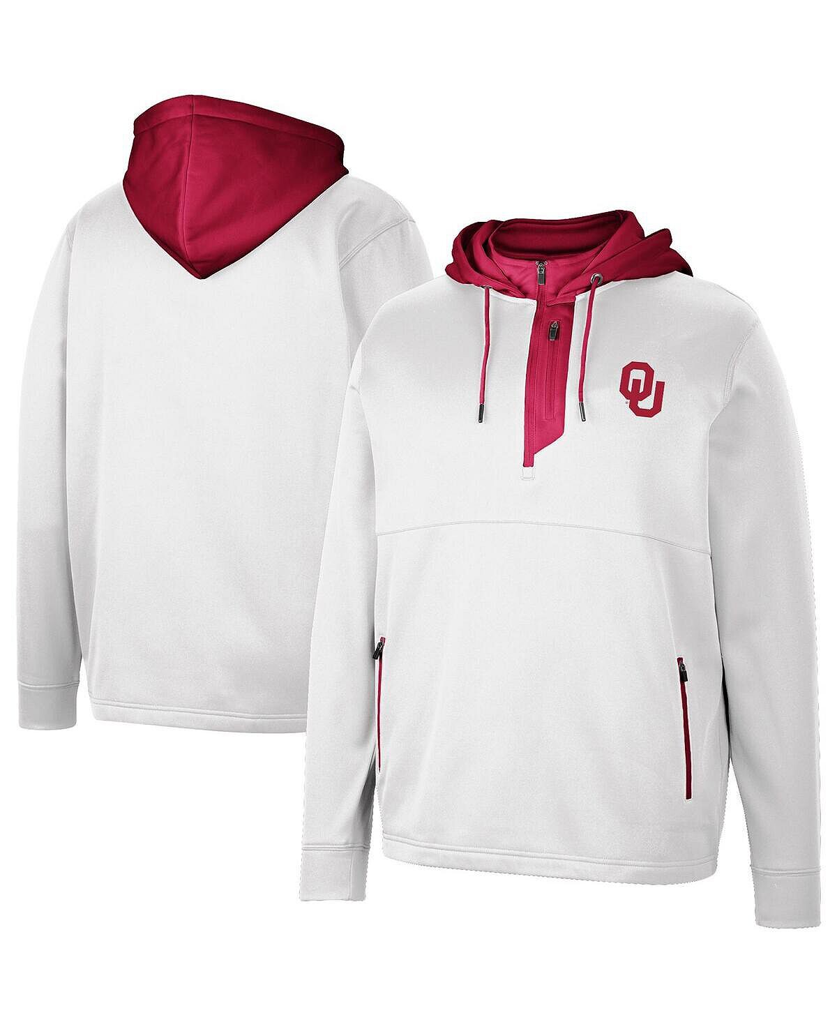 

Белая мужская худи oklahoma sooners luge 3.0 с молнией на четверть Colosseum, белый
