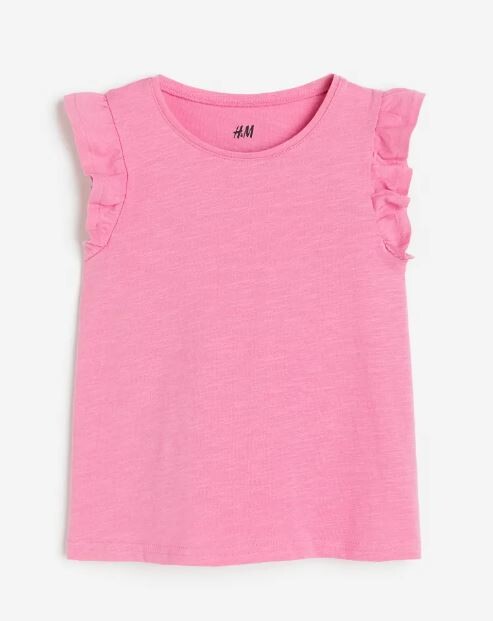 

Топ c рукавами-бабочками H&M Butterfly Sleeves Jersey, розовый