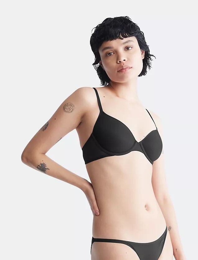 

Бюстгальтер Calvin Klein Sheer Marquisette Lightly Lined Demi, черный
