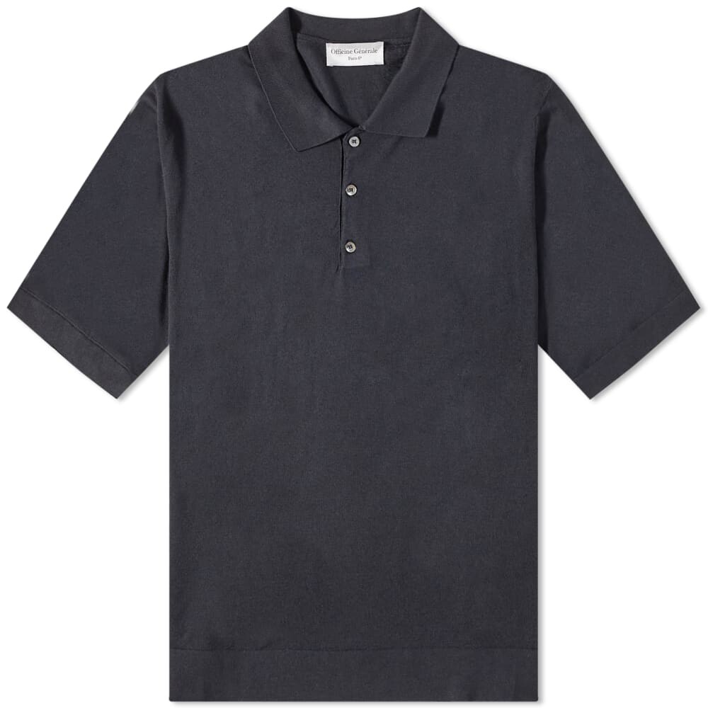

Футболка Officine Générale Brutus Knitted Polo, Серый