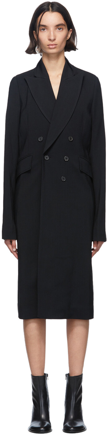 

Черное двубортное пальто Bethany Ann Demeulemeester
