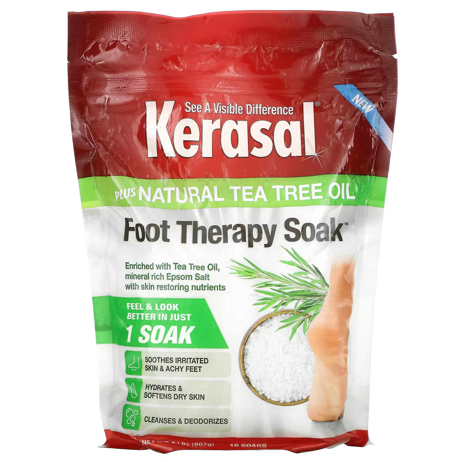 Kerasal, Средство для ухода за ногами с натуральным маслом чайного дерева, 907 г