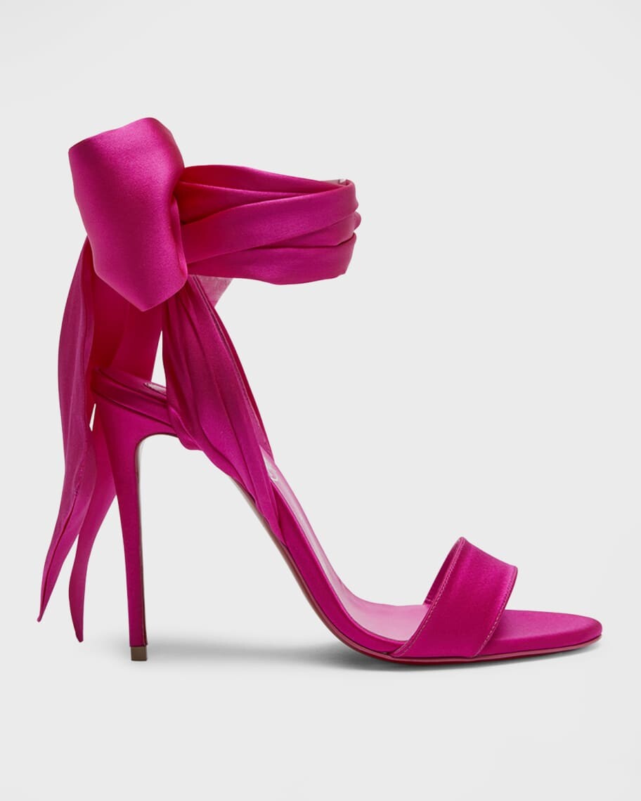 

Сандалии на шпильке с ремешком на щиколотке и ремешком на красной подошве Christian Louboutin
