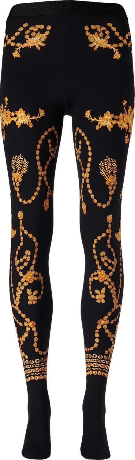 

Леггинсы Marine Serre Ornament Jewelry Fuseaux Leggings 'Placed Ornament Jewelry', черный