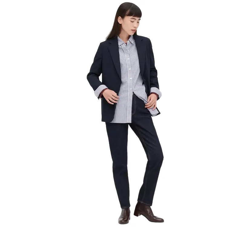 

Джинсы Uniqlo Slim Fit Straight Leg, темно-синий