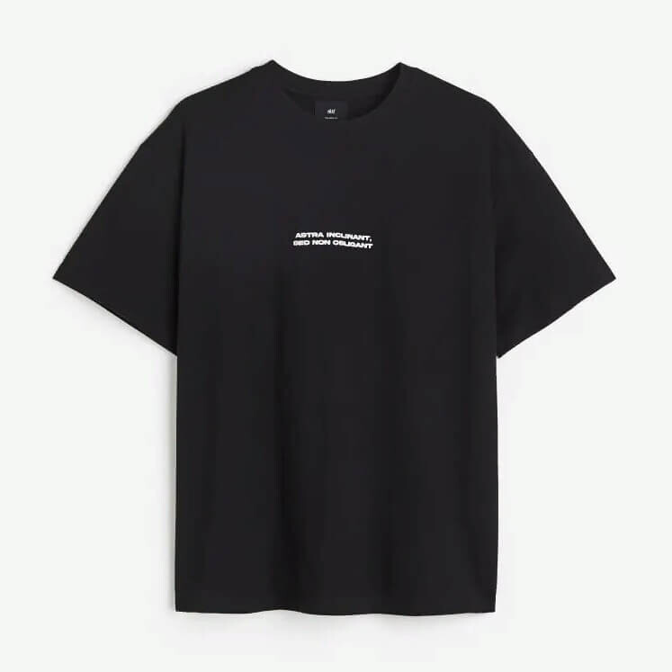 

Футболка с принтом H&M Sculpture Relaxed Fit, черный