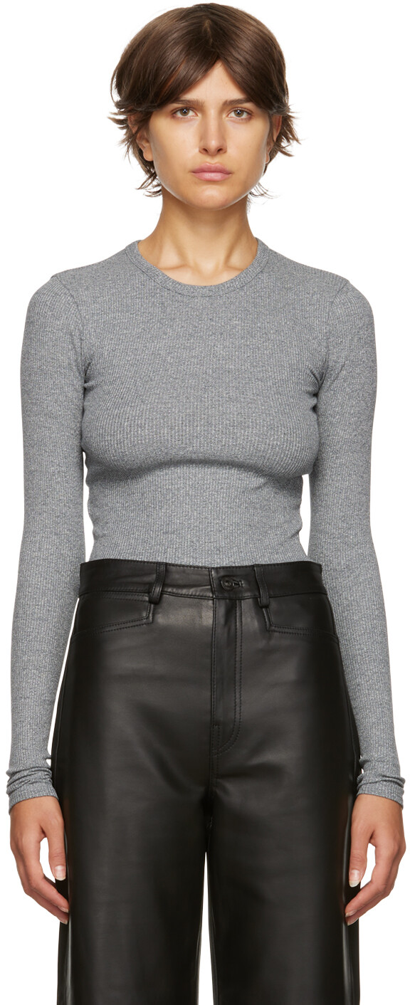 

Серая футболка с длинным рукавом Essential rag & bone, Серый