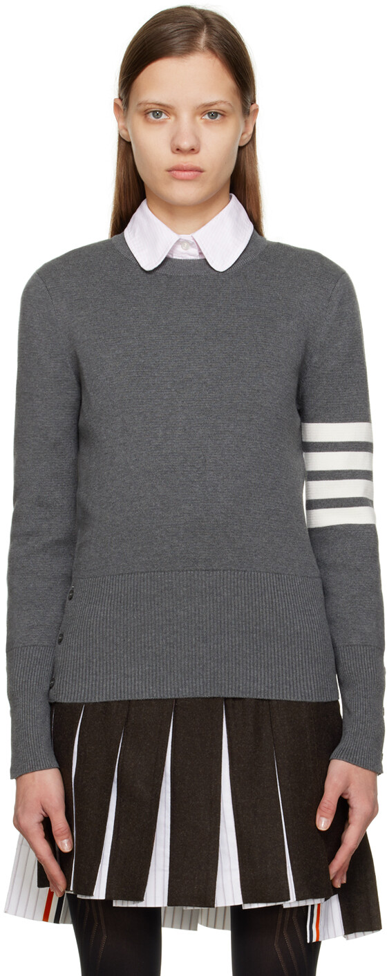 

Серый свитер с 4 полосами Thom Browne