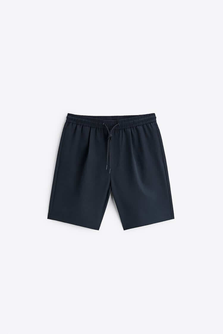 

Шорты Zara Seersucker Bermuda, тёмно-синий