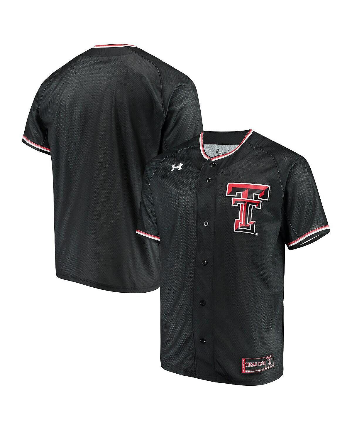 

Мужская черная бейсбольная майка texas tech red raiders performance replica Under Armour, черный